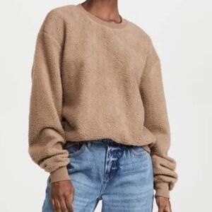 Good American Essentials Sherpa Boyfriend Sweatshirt size 3 = Large